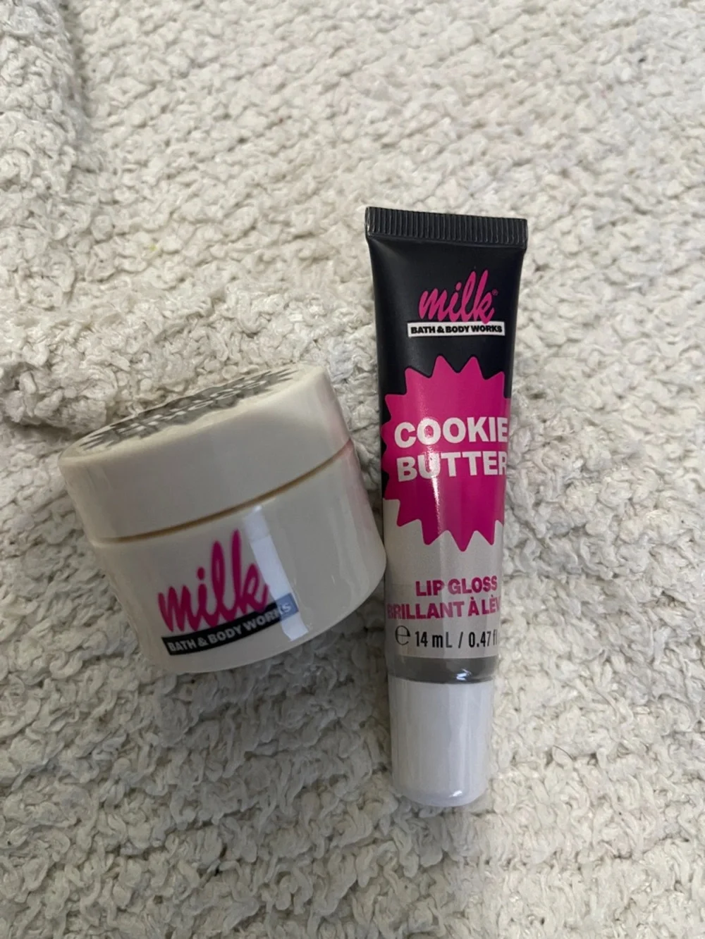 NIP- Bath & Body Works x Milk-  Lip Mask  & Lip Gloss- Cookie Butter